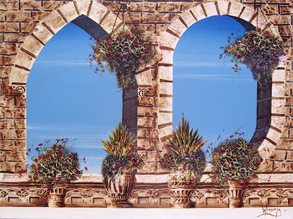 Abstract painting, Jan Wenczka, Wenczka Art, London painter, London artist, Mediterranean art, Mediterranean arches